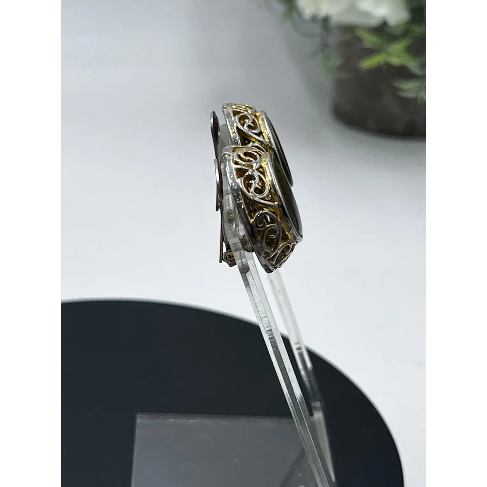 Chanel by Rubecanel of Paris Logo Clip On Goldtone Murano Glass Earrings